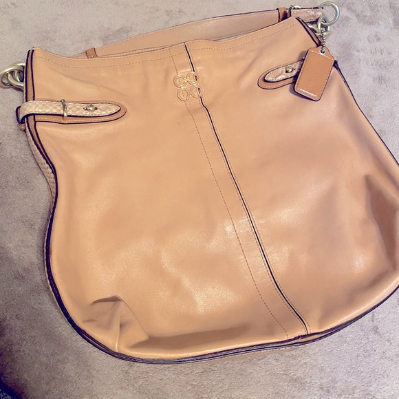 Coach Handbags - Coach Hobo Leather Large Purse, Tan